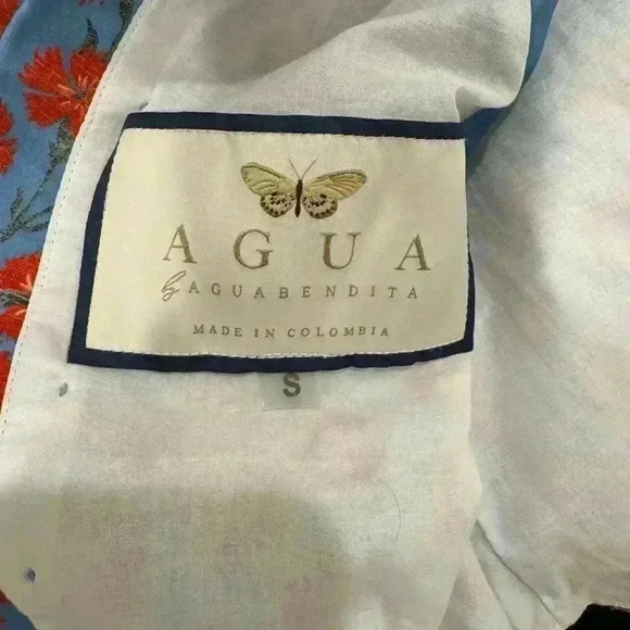 Agua by Agua Bendita Women's Medium LAUREL BERMELO BLUE MINI DRESS Azeala - Picture 6 of 6